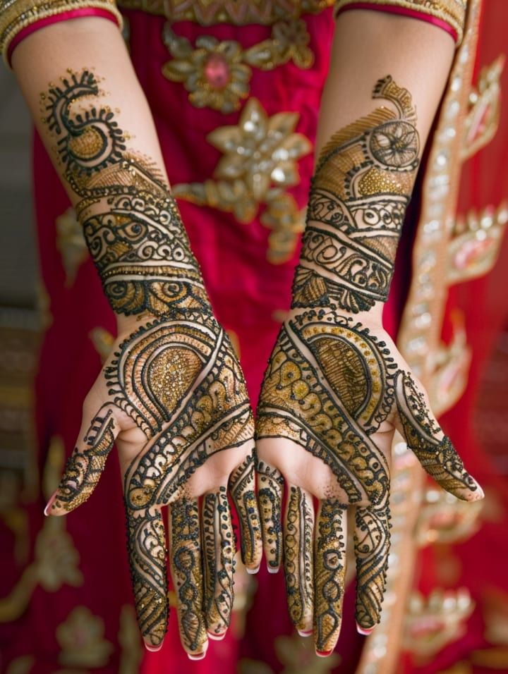 Modern Full Hand Mehndi Design