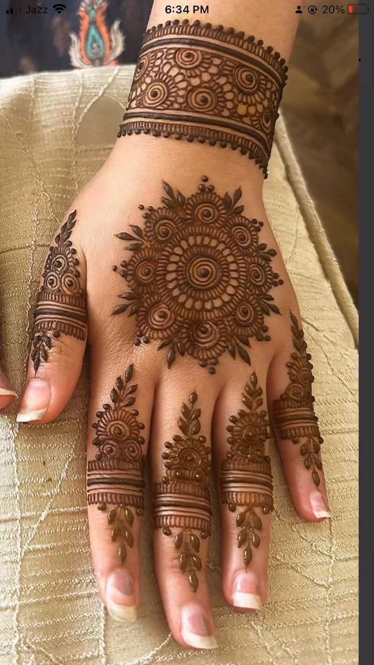 Stylish Back Hand Mehndi Design