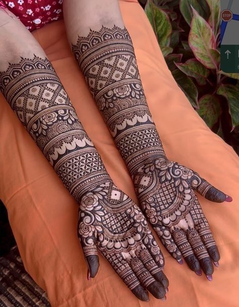Stylish Full Hand Mehndi Design