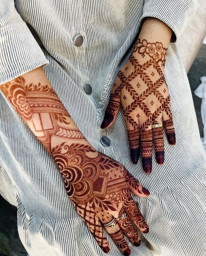Stylish Full Hand Mehndi Design
