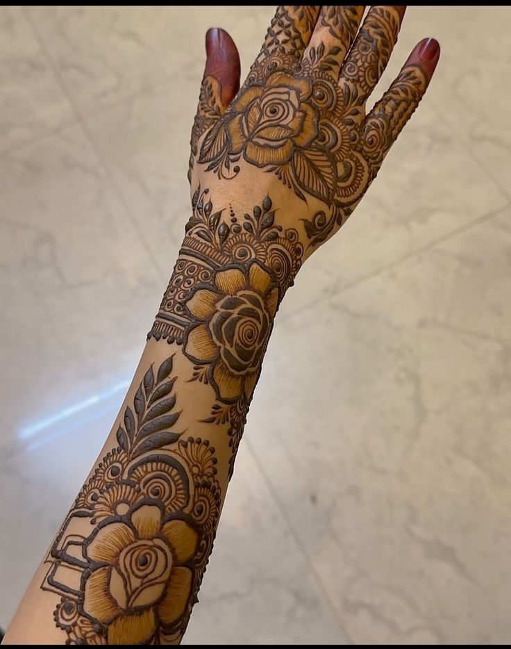 Stylish Full Hand Mehndi Design