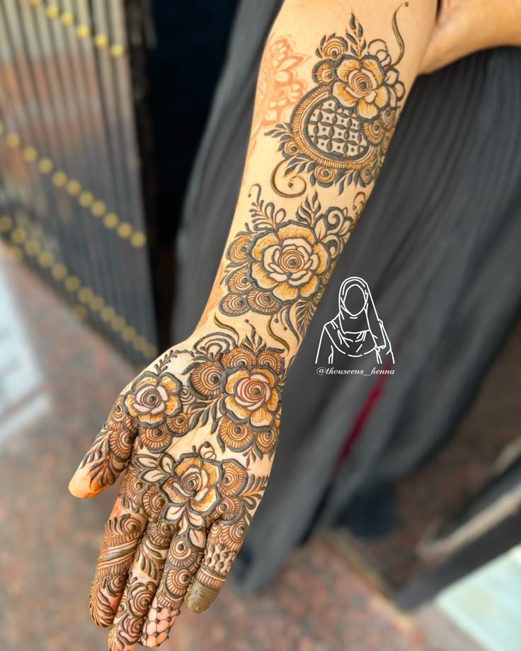 Stylish Full Hand Mehndi Design